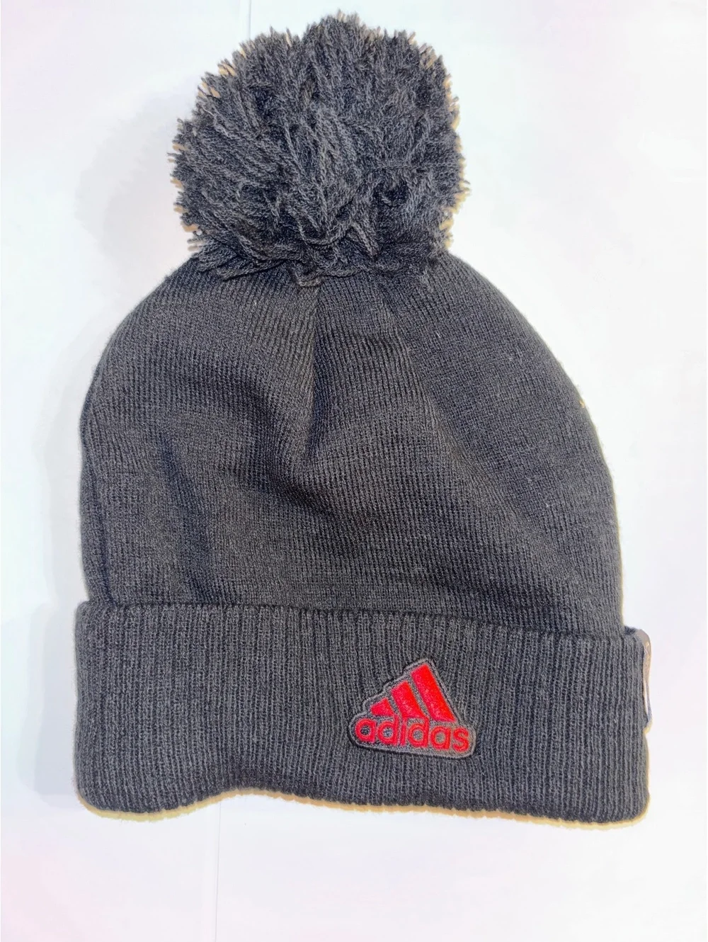 Adidas Texas Tech Red Raiders Pom Beanie Black Cuffed Knit Hat NWT OSFM